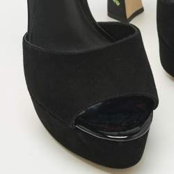 Pre Owned Sophia Webster Multicolor Suede and Satin Crystal Embellish Chiara Platform Pumps Size 39