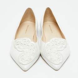 مملوكة مسبقًا Sophia Webster Bibi Butterfly Size 41 White Leather Pointed Toe Ballet Flats