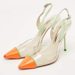 مملوكة مسبقًا Sophia Webster Daria Size 37 Multicolor Leather and PVC Slingback Pumps