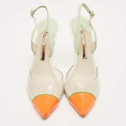 مملوكة مسبقًا Sophia Webster Daria Size 37 Multicolor Leather and PVC Slingback Pumps