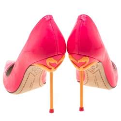 Sophia Webster Florescent Pink Leather Coco Flamingo Pointed Toe Pumps Size 38