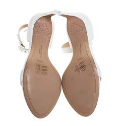 Sophia Webster White Leather Ankle Straps Sandals Size 36.5
