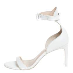 Sophia Webster White Leather Ankle Straps Sandals Size 36.5