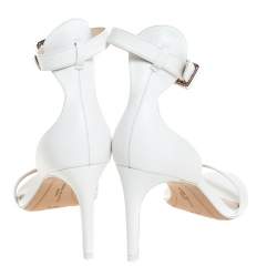 Sophia Webster White Leather Ankle Straps Sandals Size 36.5