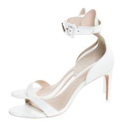 Sophia Webster White Leather Ankle Straps Sandals Size 36.5