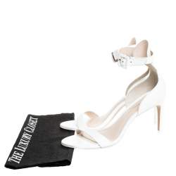 Sophia Webster White Leather Ankle Straps Sandals Size 36.5