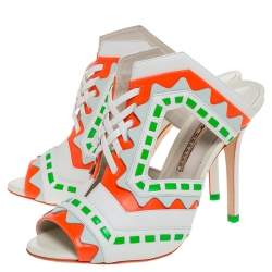 Sophia Webster Multicolor Leather Riko Cut Out Slide Sandals Size 39