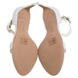 Pre Owned Sophia Webster White Leather Nicole Ankle Cuff Sandals Size 37.5 