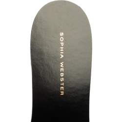 Pre Owned Sophia Webster Black Satin Lilico Crystal Embellished Slide Flats Size 40.5