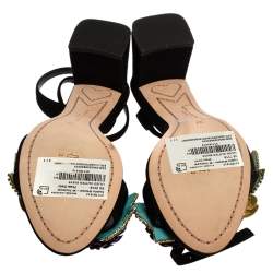 مملوكة مسبقًا صندل سوفيا ويبستر ليليكو مزخرف كريستال و غليتر سير كاحل سويدي أسود مقاس 37