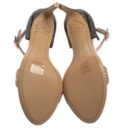 Pre Owned Sophia Webster Bronze/Gold Glitter Nicole Ankle Strap Sandals Size 39