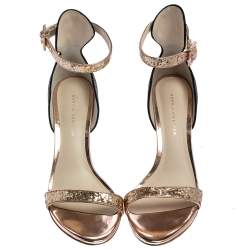 Pre Owned Sophia Webster Bronze/Gold Glitter Nicole Ankle Strap Sandals Size 39