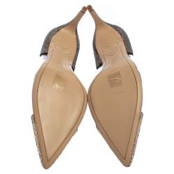 Pre Owned Sophia Webster Gold/Bronze Glitter And PVC Daria Pumps Size 40.5