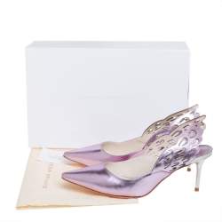 Pre Owned Sophia Webster Metallic Pink Leather Angelo Slingback Pumps Size 38