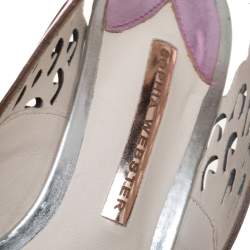 Pre Owned Sophia Webster Metallic Pink Leather Angelo Slingback Pumps Size 38