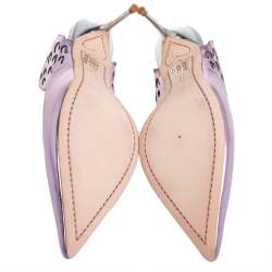 Pre Owned Sophia Webster Metallic Pink Leather Angelo Slingback Pumps Size 38