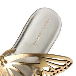 Pre Owned Sophia Webster Gold Leather Talulah Flats Size 41