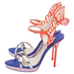 Pre Owned Sophia Webster Multicolor Leather Chiara Wing Sandals Size 36