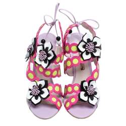 Pre Owned Sophia Webster Multicolor Leather and PVC Amazona Sandals Size 41