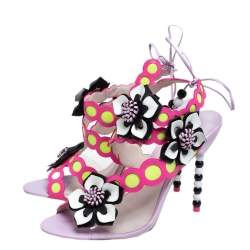 Pre Owned Sophia Webster Multicolor Leather and PVC Amazona Sandals Size 41