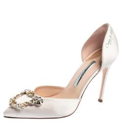 Pre Owned Sophia Webster Light Pink Satin Margaux D'Orsay Pump Size 39