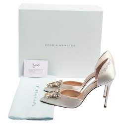 Pre Owned Sophia Webster Light Pink Satin Margaux D'Orsay Pump Size 39