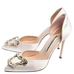 Pre Owned Sophia Webster Light Pink Satin Margaux D'Orsay Pump Size 39