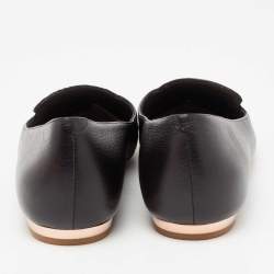 Pre Owned Sophia Webster Black Leather Embroidered Bibi Butterfly Pointed-Toe Ballet Flats Size 38.5