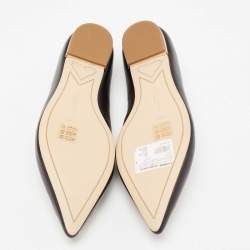 Pre Owned Sophia Webster Black Leather Embroidered Bibi Butterfly Pointed-Toe Ballet Flats Size 38.5