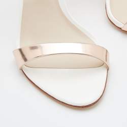 Pre Owned Sophia Webster Rose Gold/White Leather Evangeline Laser Cut Angel Wing Ankle Strap Sandals Size 37