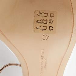 Pre Owned Sophia Webster Rose Gold/White Leather Evangeline Laser Cut Angel Wing Ankle Strap Sandals Size 37