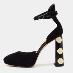 Sophia Webster Black Suede Stacey Ankle-Strap Pumps Size 39
