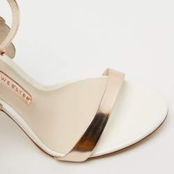 Pre Owned Sophia Webster Beige/Rose Leather Chiara Butterfly Ankle Strap Sandals Size 35