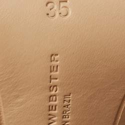 Pre Owned Sophia Webster Beige/Rose Leather Chiara Butterfly Ankle Strap Sandals Size 35