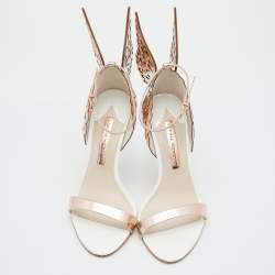 Pre Owned Sophia Webster Metallic Rose Gold Leather Chiara Butterfly Ankle Strap Sandals Size 37
