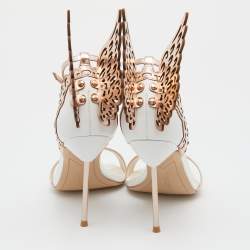 Pre Owned Sophia Webster Metallic Rose Gold Leather Chiara Butterfly Ankle Strap Sandals Size 37