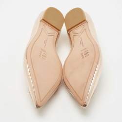 Pre Owned Sophia Webster Rose Gold Leather Bibi Butterfly Ballet Flats Size 40.5