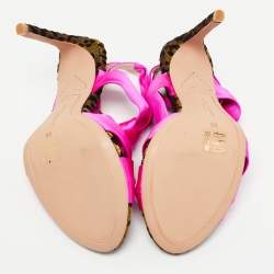 Sophia Webster Fuchsia Knotted Satin Ankle Strap Sandals Size 36