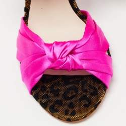 Sophia Webster Fuchsia Knotted Satin Ankle Strap Sandals Size 36