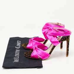 Sophia Webster Fuchsia Knotted Satin Ankle Strap Sandals Size 36