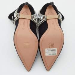 Pre Owned Sophia Webster Black Suede Crystal Embellished Lorena Ankle Booties Size 38