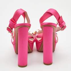 Sophia Webster Pink Satin Crystal Embellished Amanda Sandals Size 39
