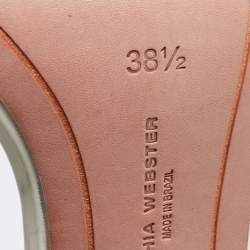 Pre Owned Sophia Webster Black/White Leather Evangeline Ankle Strap Sandals Size 38.5