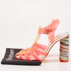 Sophia Webster Orange PVC Ankle Strap Sandals Size 39