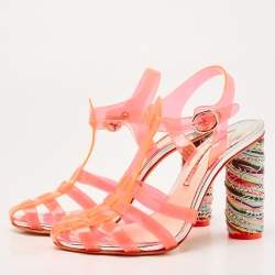 Sophia Webster Orange PVC Ankle Strap Sandals Size 39
