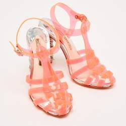 Sophia Webster Orange PVC Ankle Strap Sandals Size 39