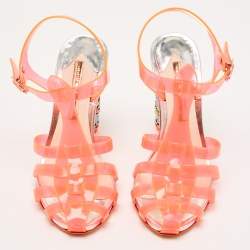 Sophia Webster Orange PVC Ankle Strap Sandals Size 39