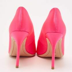 Pre Owned Sophia Webster Hot Pink Satin Lola Gem Pointed Toe Pumps Size 37.5