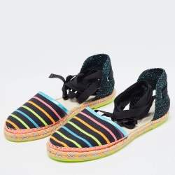 Pre Owned Sophia Webster Multicolor Fabric New Juana Ribbon Espadrille Flats Size 40