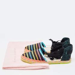 Pre Owned Sophia Webster Multicolor Fabric New Juana Ribbon Espadrille Flats Size 40